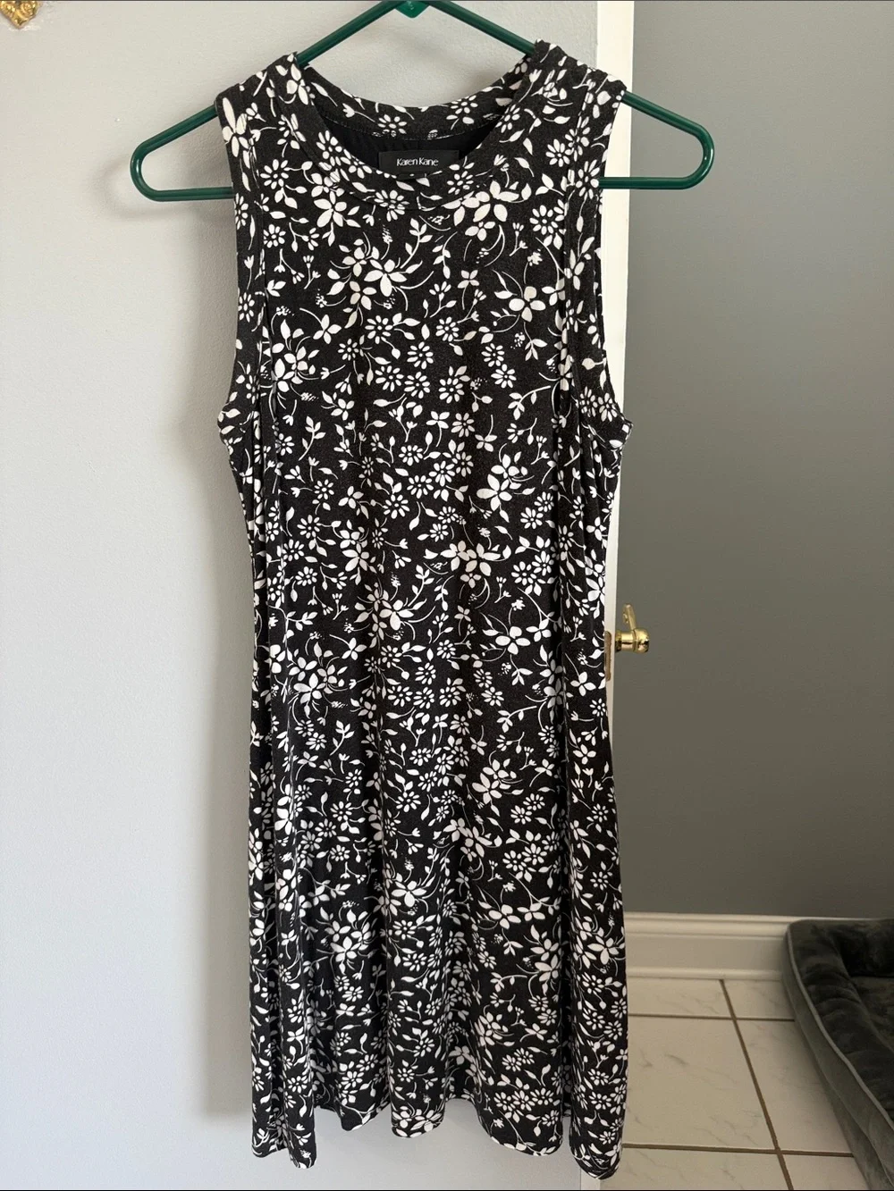 Karen Kane Black & White Floral Midi Dress